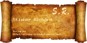 Stieber Richárd névjegykártya